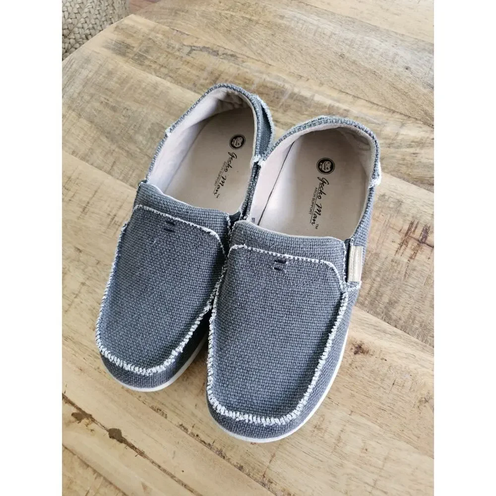 Gecko Man Mens 11‎ Wide Gray Casual Comfort Slip On Slide Loafer Deck Shoes
